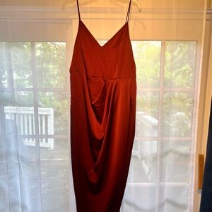 Express Midi Party Dress Burgundy